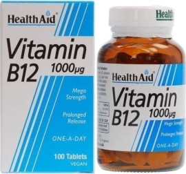 HEALTH AID VITAMIN B12 COBALAMIN 1000MG 100 VETABS