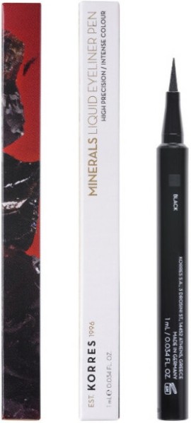 KORRES MINERALS LIQUID EYELINER PEN 01 BLACK 1ML