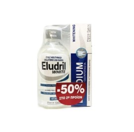 ELGYDIUM ELUDRIL WHITE 500ML & WHITENING TOOTHPAST