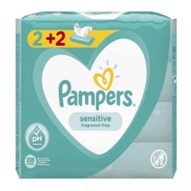 Pampers Sensitive Wipes Μωρομάντηλα 2+2 Δώρο 4Χ52