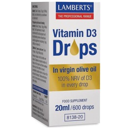 Lamberts Vitamin D3 Drops in Virgin Olive Oil 20ml