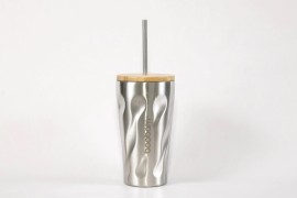 Boobam Boobamcup Silver With Straw Ποτήρι Θερμός Μ