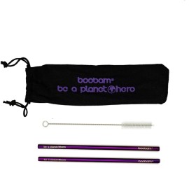 Boobam Boobamstraw Metal Wide Titanium Purple Ατσά