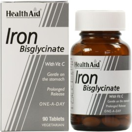 Health Aid Iron Bisglycinate 30mg 90 ταμπλέτες