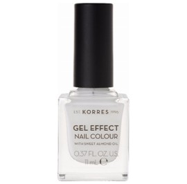 KORRES GEL EFFECT NAIL COLOUR BLANC WHITE No 01 11