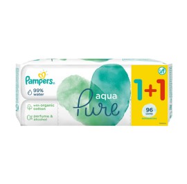 Pampers Pure Aqua Μωρομάντηλα Καθαρισμού 2Χ48 τεμά