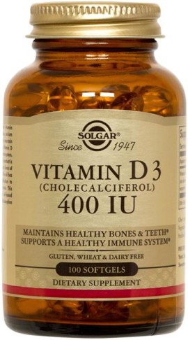 SOLGAR VITAMIN D3 400 IU SOFTGELS 100TAB